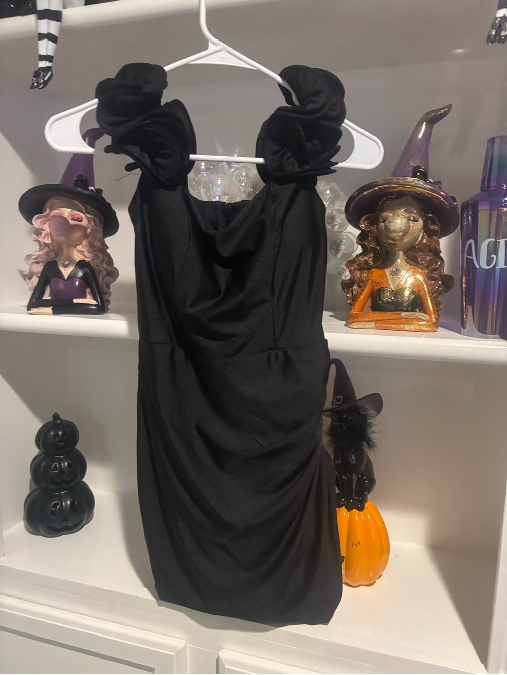 B Darlin Black Rosette Strap Party Dress